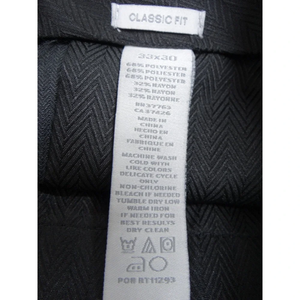 Easy Portfolio‎ Classic Fit Men's Charcoal Gray Dress Pants 33x30 Wool Blend